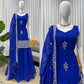 Embroidered Faux Georgette Plazo Suit Set