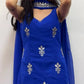 Embroidered Faux Georgette Plazo Suit Set