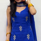 Embroidered Faux Georgette Plazo Suit Set