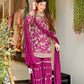 Embroidered Faux Georgette Plazzo Suit with Dupatta