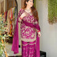 Embroidered Faux Georgette Plazzo Suit with Dupatta