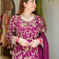 Embroidered Faux Georgette Plazzo Suit with Dupatta