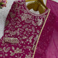 Embroidered Faux Georgette Plazzo Suit with Dupatta