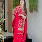 Embroidered Faux Georgette Plazzo Suit with Dupatta