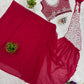 Embroidered Faux Georgette Ready to Wear Saree for Festive and Party Wear