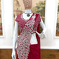 Embroidered Faux Georgette Ready to Wear Saree for Festive and Party Wear