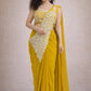Embroidered Faux Georgette Ready to Wear Saree for Festive and Party Wear