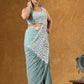 Embroidered Faux Georgette Ready to Wear Saree for Festive and Party Wear