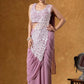 Embroidered Faux Georgette Ready to Wear Saree for Festive and Party Wear