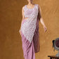 Embroidered Faux Georgette Ready to Wear Saree for Festive and Party Wear