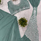 Embroidered Faux Georgette Ready to Wear Saree for Festive and Party Wear