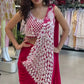 Embroidered Faux Georgette Ready to Wear Saree for Festive and Party Wear