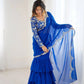 Embroidered Faux Georgette Ruffle Saree