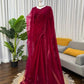 Embroidered Faux Georgette Saree Set with Net Dupatta