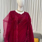 Embroidered Faux Georgette Saree Set with Net Dupatta