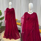 Embroidered Faux Georgette Saree Set with Net Dupatta