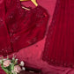 Embroidered Faux Georgette Saree Set with Net Dupatta