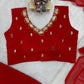 Embroidered Faux Georgette Saree with Mirror and Pearl Work
