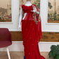Embroidered Faux Georgette Saree with Mirror and Pearl Work