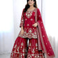 Embroidered Faux Georgette Sharara Set