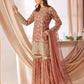 Embroidered Faux Georgette Sharara Set