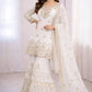 Embroidered Faux Georgette Sharara Set