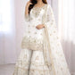 Embroidered Faux Georgette Sharara Set