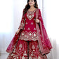 Embroidered Faux Georgette Sharara Set