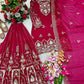 Embroidered Faux Georgette Sharara Set