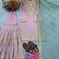 Embroidered Faux Georgette Sharara Set with Butterfly Net Dupatta