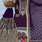 Embroidered Faux Georgette Sharara Set with Dupatta