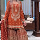 Embroidered Faux Georgette Sharara Set with Dupatta