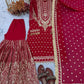 Embroidered Faux Georgette Sharara Set with Dupatta
