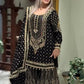 Embroidered Faux Georgette Sharara Set with Dupatta