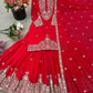 Embroidered Faux Georgette Sharara Set with Dupatta
