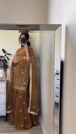 Embroidered Faux Georgette Sharara Set