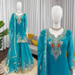 Embroidered Faux Georgette Sharara Suit Set