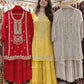 Embroidered Faux Georgette Sharara Suit Set