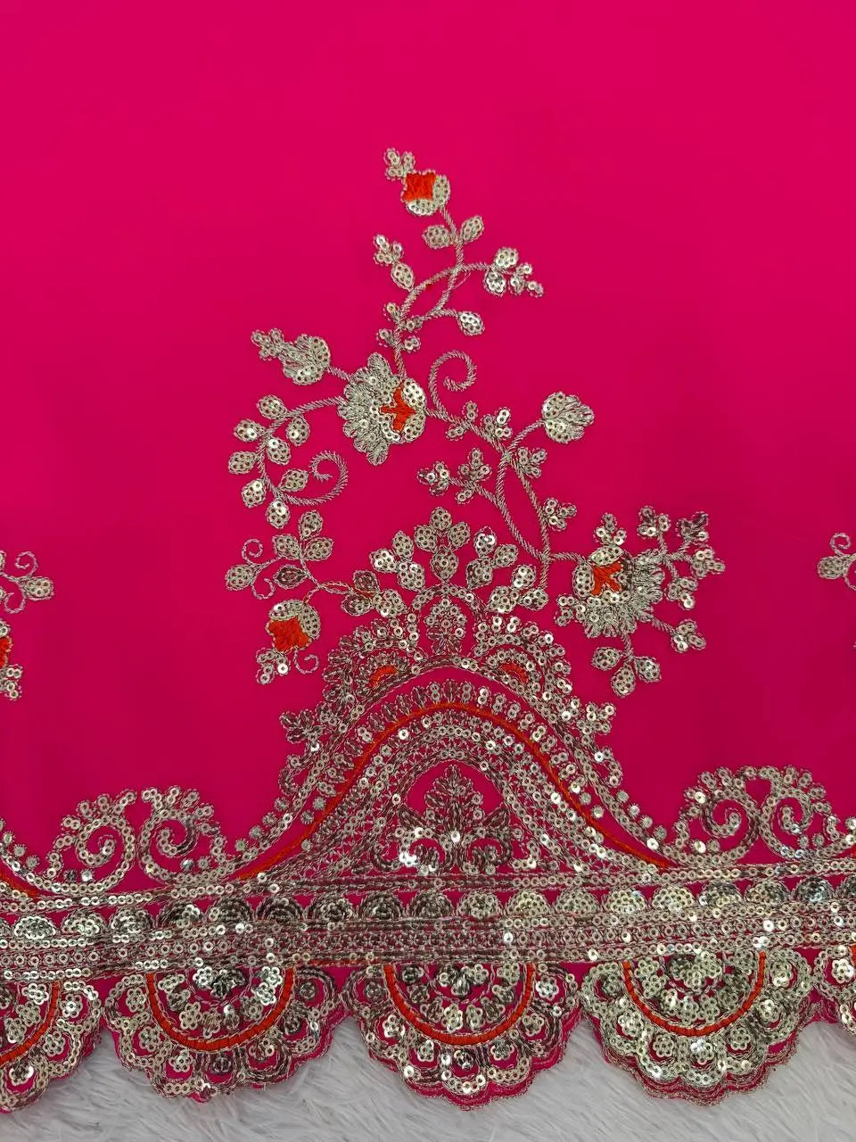 Embroidered Faux Georgette Sharara Suit Set