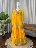 Embroidered Faux Georgette Sharara Suit Set
