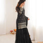 Embroidered Faux Georgette Sharara Suit Set with Dupatta