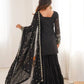 Embroidered Faux Georgette Sharara Suit Set with Dupatta
