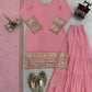 Embroidered Faux Georgette Sharara Suit Set with Dupatta