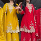 Embroidered Faux Georgette Sharara Suit Set