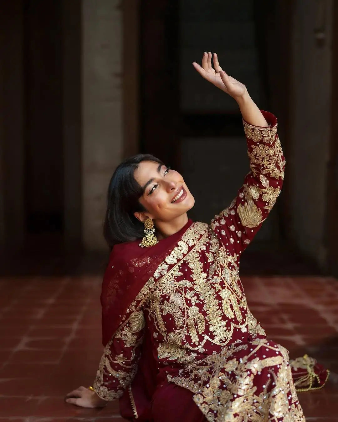 Embroidered Faux Georgette Suit Set