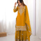 Embroidered Faux Georgette Suit Set with Dupatta