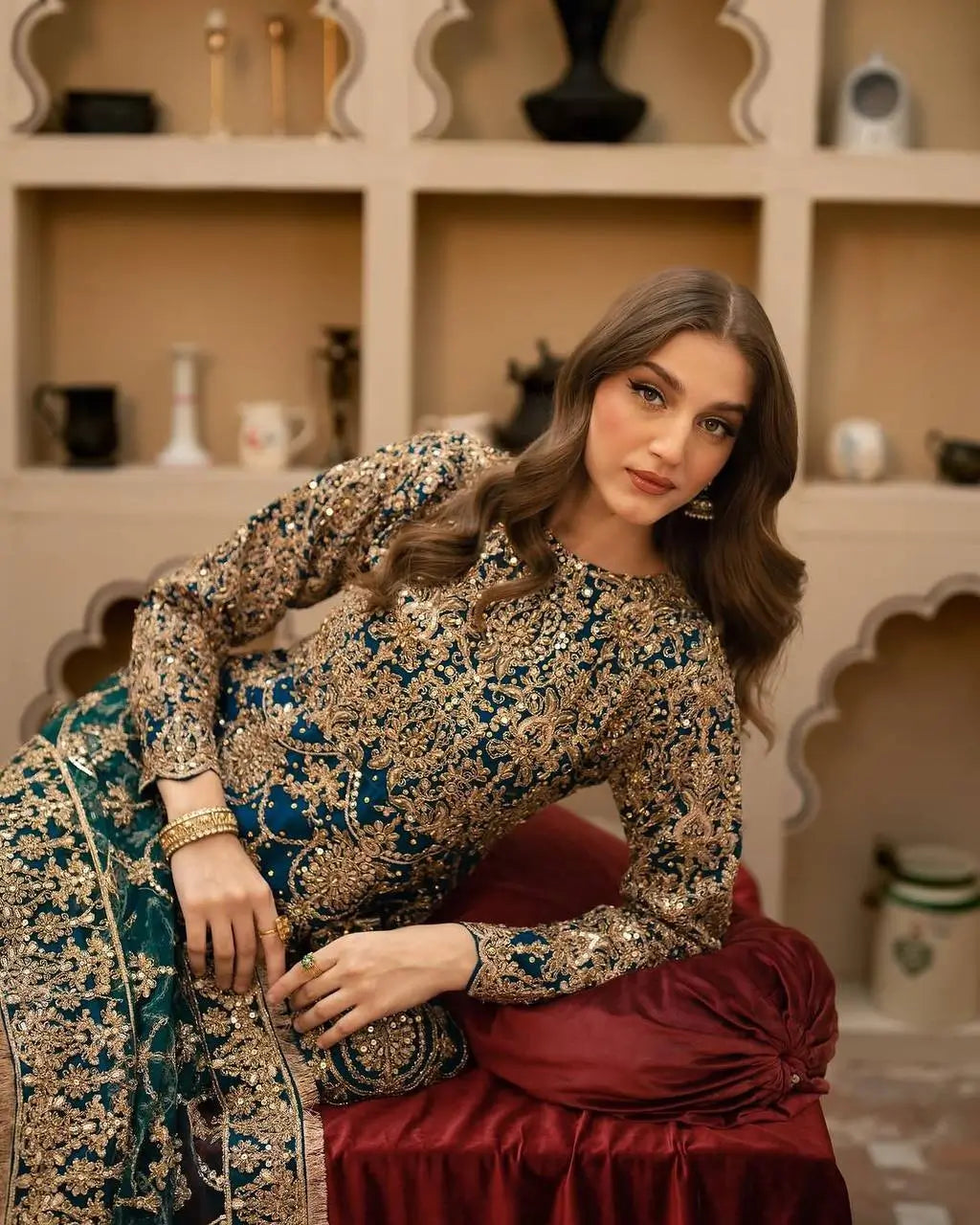 Embroidered Faux Georgette Suit Set with Dupatta