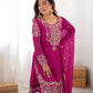Embroidered Faux Georgette Suit Set with Dupatta