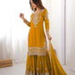 Embroidered Faux Georgette Suit Set with Dupatta