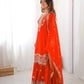 Embroidered Faux Georgette Suit Set with Dupatta